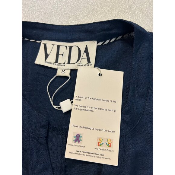 Veda Womens Navy Blue Button-Down oversize Tunic Dress Small NWT - Picture 5 of 5